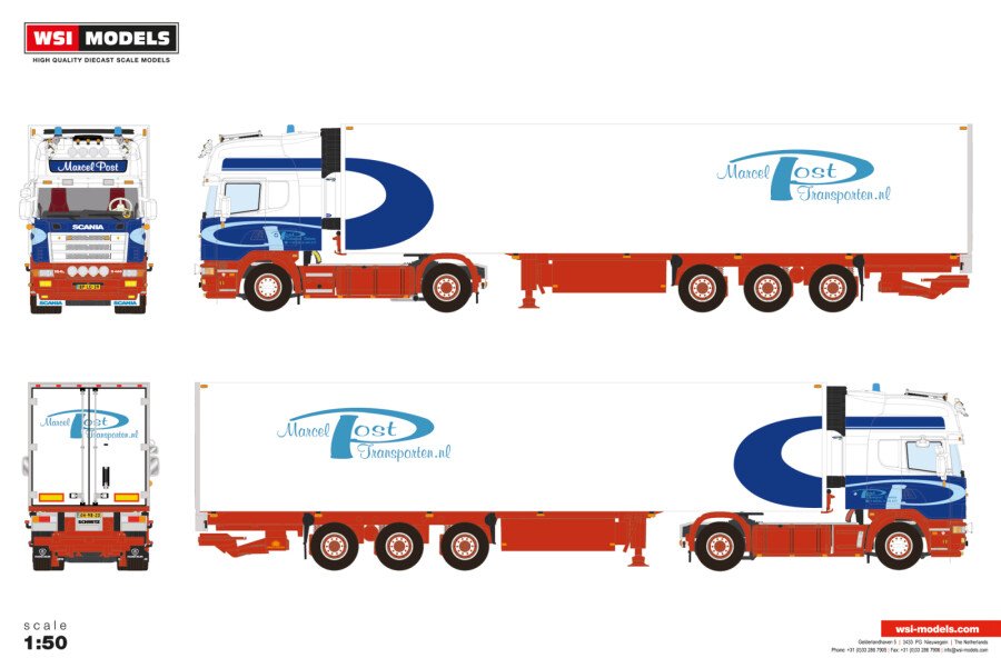 Marcel Post; SCANIA 4 SERIES TOPLINE 4X2 REEFER TRAILER - 3 AXLE