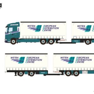 Wetra EDC; DAF XG RIGED CURTAINSIDE TRUCK 6X2 TAG AXLE RIGED CURTAINSIDE DRAWBAR CENTRE-AXLED TRAILER - 5 AXLE