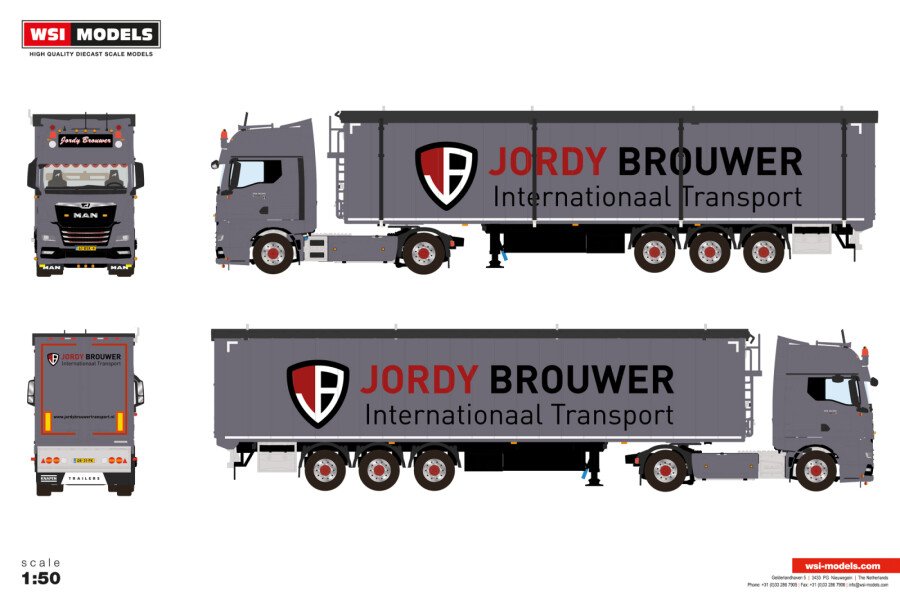 Jordy Brouwer transport; MAN TGX GX 4X2 VOLUME TRAILER - 3 AXLE