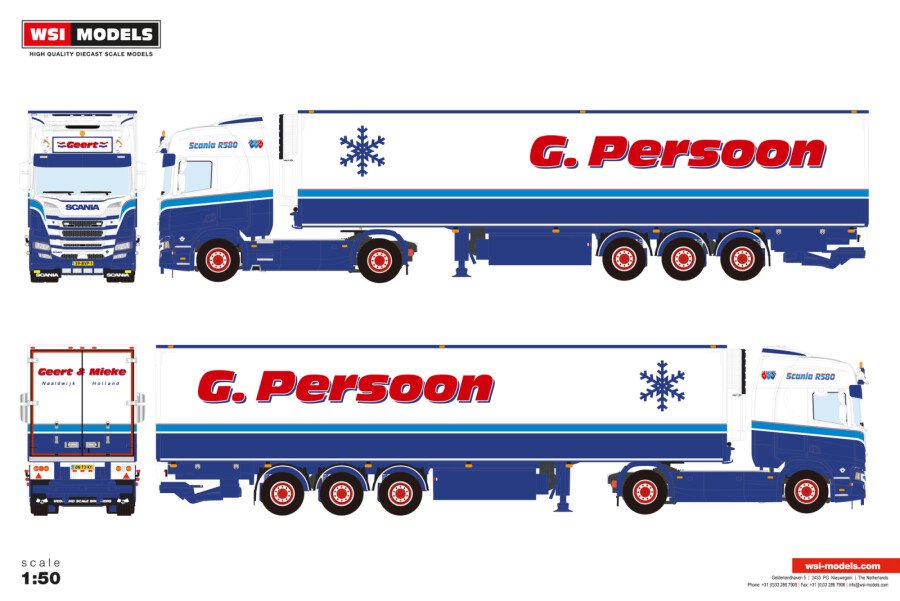 G. Persoon; SCANIA R HIGHLINE CR20H 4X2 REEFER TRAILER - 3 AXLE