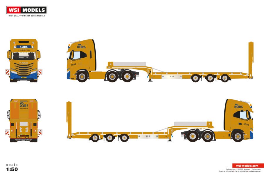 Kors Hoogwerksystemen; IVECO S-WAY AS HIGH MY2024 6X2 TWIN STEER SEMI LOW LOADER WITH RAMPS - 3 AXLE