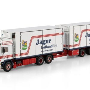 Mellema/ Jager Nieuw Amsterdam; VOLVO F12 GLOBETROTTER RIGED REEFER TRUCK 6X2 TAG AXLE RIGED REEFER DRAWBAR CENTRE-AXLED TRAILER