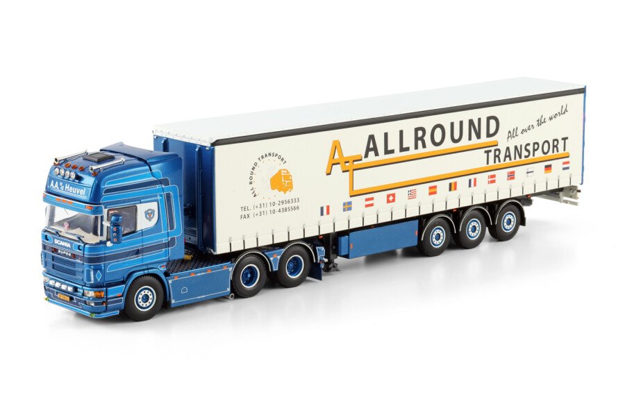 A.A. vd Heuvel; SCANIA 4 SERIES TOPLINE 6X2 TAG AXLE CURTAINSIDE TRAILER - 3 AXLE